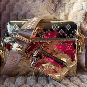 Gold Monogram Crossbody Bag